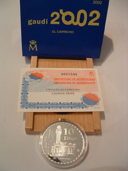 (afbeelding voor) 10 Euromunt Spanje 2002 Proof in cassette El Capricho